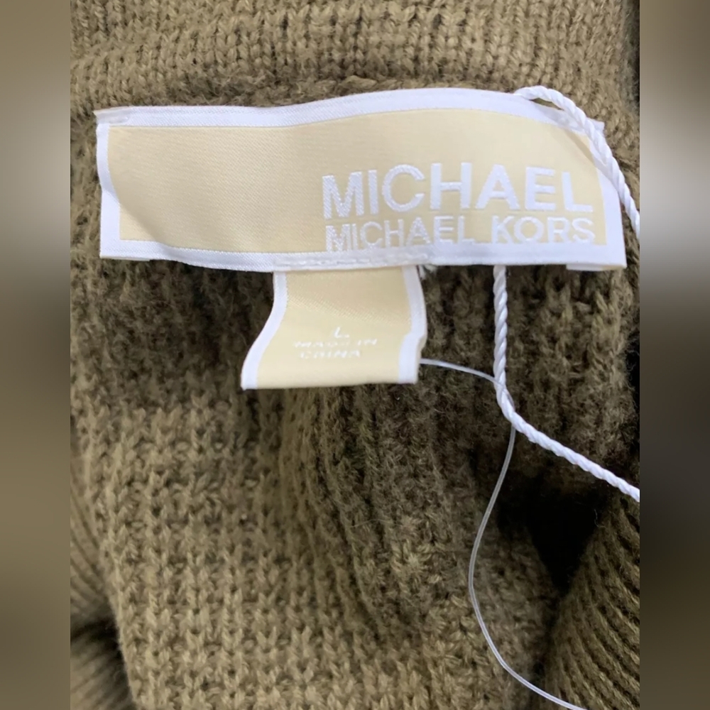 Michael Kors Ladies Olive Green Cowl-Neck Sweater Size L NWT MSRP $99.50 - Picture 3 of 6